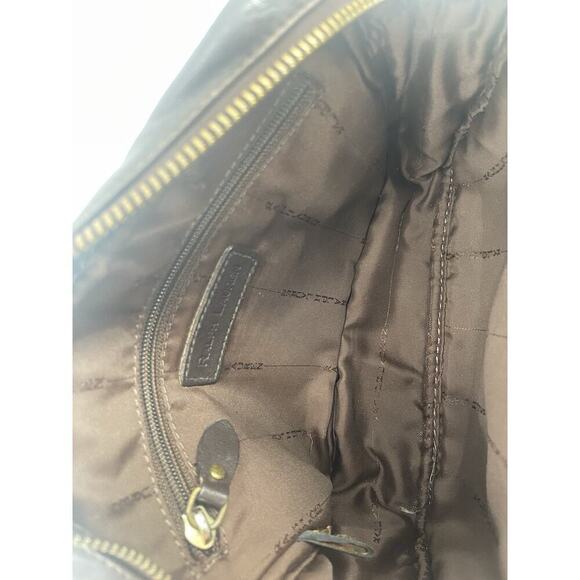 Vintage Ralph Lauren Collection Brown Leather Camera Shoulder Bag Crossbody 90s - Picture 11 of 13